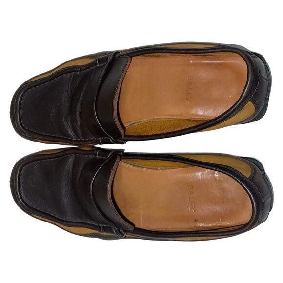 Bally Rumo Two Tone Brown Leather Loafers     Size: US 9  EU 8 E - Picture 5 of 8